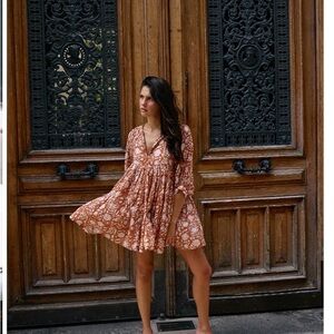 Daughters of India Maroon Floral Dress